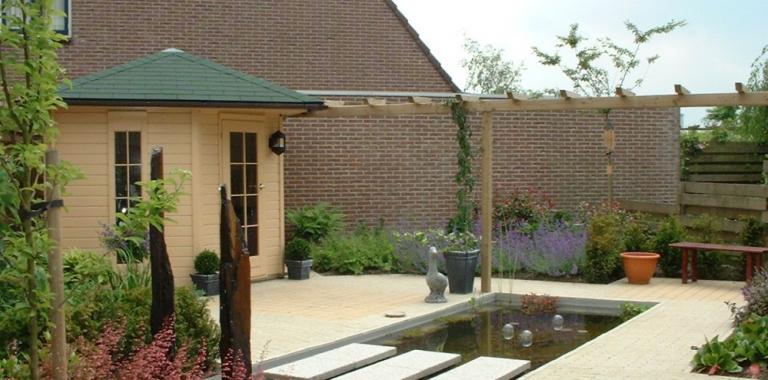 Achtertuin halfvrijstaande woning