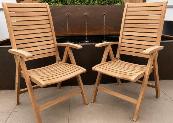standenstoel verstelbaar teak
